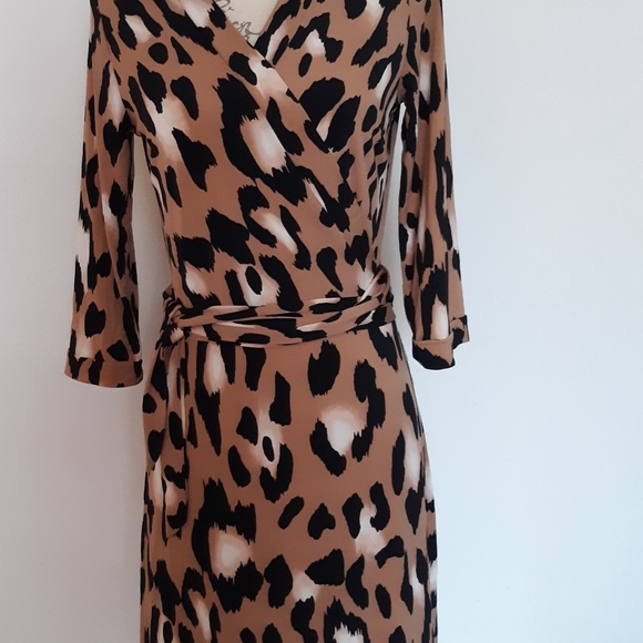 Peach Love California Dresses & Skirts - Peach Love California Wrap Leopard Print Dress L